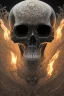 Placeholder: A beautiful highly detailed ornate intricate portrait of a flaming demon skull made of shiny obsidian glass :: reflective, glassy :: subtractive lighting, backlit :: by John William Waterhouse, Greg Rutkowski, HR Giger :: hyperrealistic, hyper detailed, photorealistic :: epic, incredible composition, amazing depth, meticulously composed, 16k resolution concept art :: fantasy magazine cover art