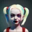 Placeholder: Cute baby character harley quinn, photo realistic, unreal engine, cinematic lighting 8k --v 4