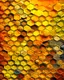 Placeholder: honeycombs of different colors and different sizes, yellow grunge background behind