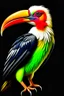 Placeholder: hornbill bird full body, digital art, photo, illustration, digital painting,oil painting, smooth, sharp focus, highly detailed, casque bird,