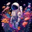 Placeholder: "floral astronaut" hand-drawn digital art, flowers everywhere, colorful garden, beautiful galaxy, REALISTIC, anime, 4k, high resolution, full details, 2560x1600