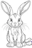 Placeholder: outline art for Bunny (Rabbit) coloring pages with sitch, white background, Sketch style, full body, only use outline, toddlers style, clean line art, white background, no shadows and clear and well outlined.