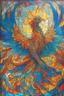 Placeholder: An intricate, stained-glass inspired mosaic depictingn a majestic phoenix, using vibrant hues of red, orange, and yellow ,blue andgreen to emphasize its fiery nature, surrounded by an elegant pattern of swirling flames and intricate glasswork.