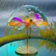 Placeholder: Surreal Waiizii Flower under a glass sculpture unbrella, Art by Joshy Sly,