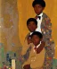 Placeholder: wealthy young african American boy reading by Gustav Klimt