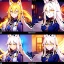 Placeholder: Clear focus, 8k, high quality, detailed, beautiful lighting, fox girl, vibrant colors, white long hair, vibrant golden eyes, smile, glowing eyes, angry