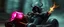 Placeholder: Bruflat ghost train gokart illithid crusader with gloves bewildered looks beyond really powerful, fantasy illustration in the style of Rembrandt, motion blur background