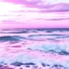 Placeholder: Sea, waves made of very soft clouds, pale pink, graines view