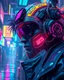 Placeholder: Rendering Surrealism Collage Techno Cyberpunk Punker Surrealism Art Work Vibrant Neons lights colors colorful,find details