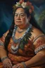 Placeholder: Painting portrait of samoan queen in a dress