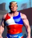 Placeholder: Realistic image of Donald trump wrestler, Mexican wrestling style, eye line, red and blue breeches, glow us flag dress, suspenders, retro style, 80s, vibrant color, highly detailed, clean background, concept art, unreal engine 5, god rays, ray tracing, RTX, lumen lighting, ultra detail, volumetric lighting, 3d, finely drawn, high definition, high resolution.