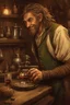 Placeholder: [coffee] In the Green Dragon, the smiling hobbit worked behind the bar. Though small in stature, none was more joyful in service. His eyes, bright as sunrise and always upturned in mirth, inspected beans from distant lands. From the machine poured drinks like liquid gold. Each shot drew from him a chuckling sniff, scents of exotic hills filling his head. With care he textured cream, lips still smiling as lofty peaks crowned. Patrons gathered round pots steaming, laughter echoing as in a hobbit-h