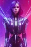 Placeholder: Singer Danish MØ cute in style cyberpunk, purple tones, high lighting