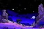 Placeholder: A violet park in outer space with satellites designed in Lascaux cave paintings painted by Pablo Picasso