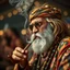 Placeholder: saddam husssain as cult leader hippie smoking big pipe having fun in a festival in the 60s, goa psy ambient in the style of vangelis and fsol, source vibrations, bokeh like f/0.8, tilt-shift lens 8k, high detail, smooth render, down-light, unreal engine, prize winning