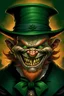 Placeholder: Evil leprechaun casts spell with mad smile