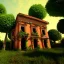 Placeholder: Abandoned baroque building, overgrown, trees statues, fallen roofs, highly detailed, octane render.