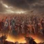 Placeholder: A scene from Ragnarok where the army of demons and gods are facing each other، high details hd hyper realistic high quality art by Greg rutkowaski