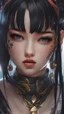 Placeholder: a very close up of a person with Huai tattoos on their face, cgsociety9, realistic anime 3d style, beautiful cyberpunk girl face, anime cyberpunk art, cyberpunk anime art, cyberpunk anime girl, female cyberpunk anime girl, very beautiful cyberpunk samurai, realistic anime artstyle, artwork in the style of guweiz, detailed portrait of anime girl, realistic anime art style