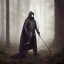 Placeholder: Male, Dark hair, Digital Art, Archer, Hooded Cloak, Dark Forrest background