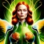 Placeholder: portrait of a beautiful busty Jean Grey with green eyes riding a phoenix by Sandro Botticelli style