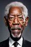 Placeholder: Morgan Freeman with a tiny head and huge eyes and pointy ears