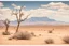 Placeholder: clouds, arid land, distant mountains, dry trees