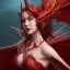 Placeholder: A full body portrait of a red dragon girl,smiling, wings, realistic,