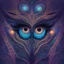 Placeholder: Close-up of mystical eyes, neon glow, intricate iris patterns, digital art style