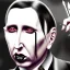 Placeholder: Marilyn Manson as a bank teller