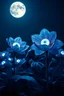 Placeholder: Fiori misteriosi che restano aperti nella notte, con grandi occhi luminosi al posto dei petali. La scena è immersa in un'atmosfera surreale, con una luna piena che illumina i una persona sveglia legata dalle coperte . Gli occhi sui fiori sembrano vivi, osservando l'oscurità con uno sguardo ipnotico. I colori sono onirici, con sfumature di blu, viola e argento che creano un'ambientazione magica e inquietante.