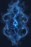 Placeholder: abstract, a blue soul, smoke, glow, spirit, centered, dark blue background