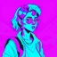 Placeholder: a vaporwave image of a comic book style character