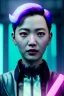 Placeholder: Blade runner portrait, Asian cyber woman:: symmetry photography, cyberpunk, pink hair, makeup, long line eye, light iris, :: latex coat :: cinematic, Ultra realistic, dark scene, soft color, highly detailed, unreal engine 5, RTX, ultra detail, 3d, finely drawn, high definition.