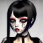 Placeholder: goth girl, cute, beautiful, short black hair