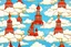 Placeholder: parallax clouds and sky background inspired old russian culture