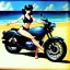 Placeholder: fullbody inside frame,Beach,classic style concept, vintage motorcycle vehicle, retro design study, classic steel wheels, toned colors