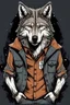 Placeholder: Wolf animal. Look at me. Stylish clothes