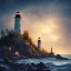 Placeholder: scenery lighthouse by night