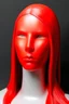 Placeholder: Red rubber face with rubber effect in all face with white sponge rubber effect long hair