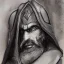 Placeholder: dnd, dwarf, priest, heavy armour, portrait, only face, close up, watercolour, grey beard, long hair, artistic, frowning