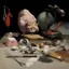 Placeholder: UN conference,a cat and human flesh-like surgical instruments and universe-like a pigeon and neuralink, surrealism,minimalism,Painting By Adrian Ghenie, Rene Magritte, Salvador Dali, Lucian Freud