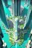 Placeholder: high detail map of futuristic tropical dystopian city