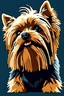 Placeholder: Masterpiece pixel art, Yorkshire terrier dog, pixel art style, ultra detailed character, simple background, Professional Quality pixel art, full body shot, duotone vibrant colors.