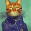 Placeholder: Portrait of a cat by Van Gogh