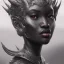 Placeholder: sango fantasy, fantasy magic, intricate, sharp focus, illustration, highly detailed, digital painting, concept art, matte, artgerm and paul lewin and kehinde wiley, masterpiece sexy lips Asian afro lips black African lady body Asian Dragon head silver bright rain lady outer space pretty skull head