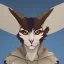 Placeholder: Cat gargoyle with goat horns and wings on its back