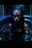 Placeholder: Cara delevingne dressed as fallen angel demon,bathing in black water,black horns,