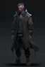 Placeholder: Chinese cyberpunk; character design; whole body; weanpon; male