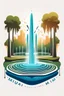 Placeholder: square logo, Symphony of fountains, landscape design of the park in the style of music and musicals